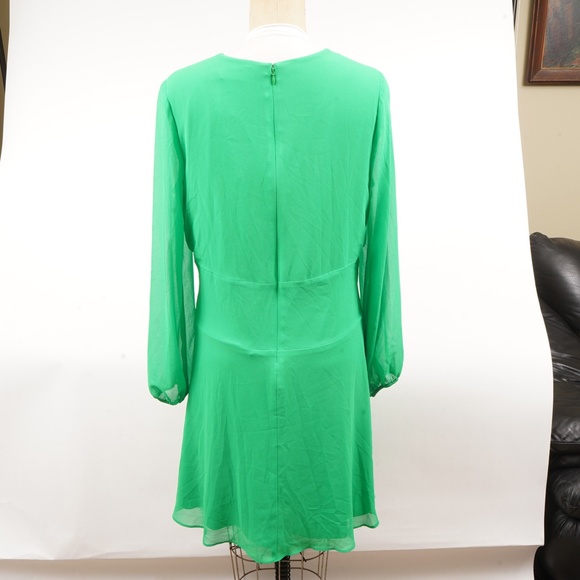 NWT Gorgeous $145 Lauren Ralph Lauren Green Light Long Sleeve Dress Size 10 - Picture 2 of 8